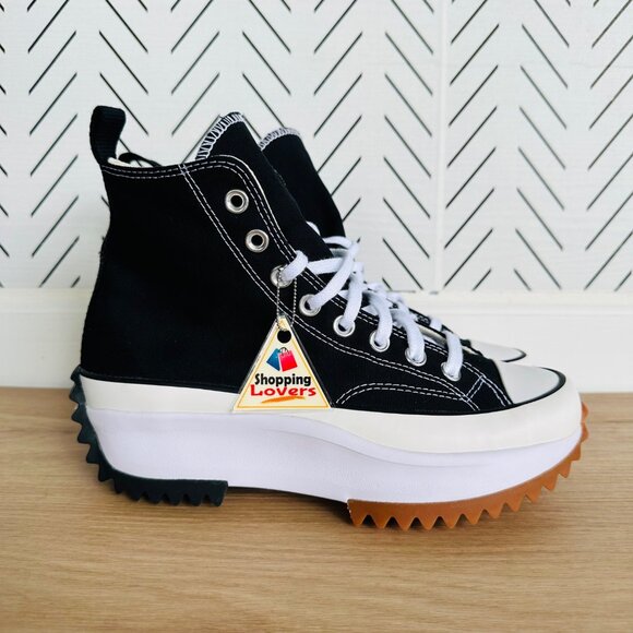 ⭐Converse Run Star Hike Hi 6.5 Mens Shoes Black Platform Canvas Sneakers 166800C - Picture 1 of 9